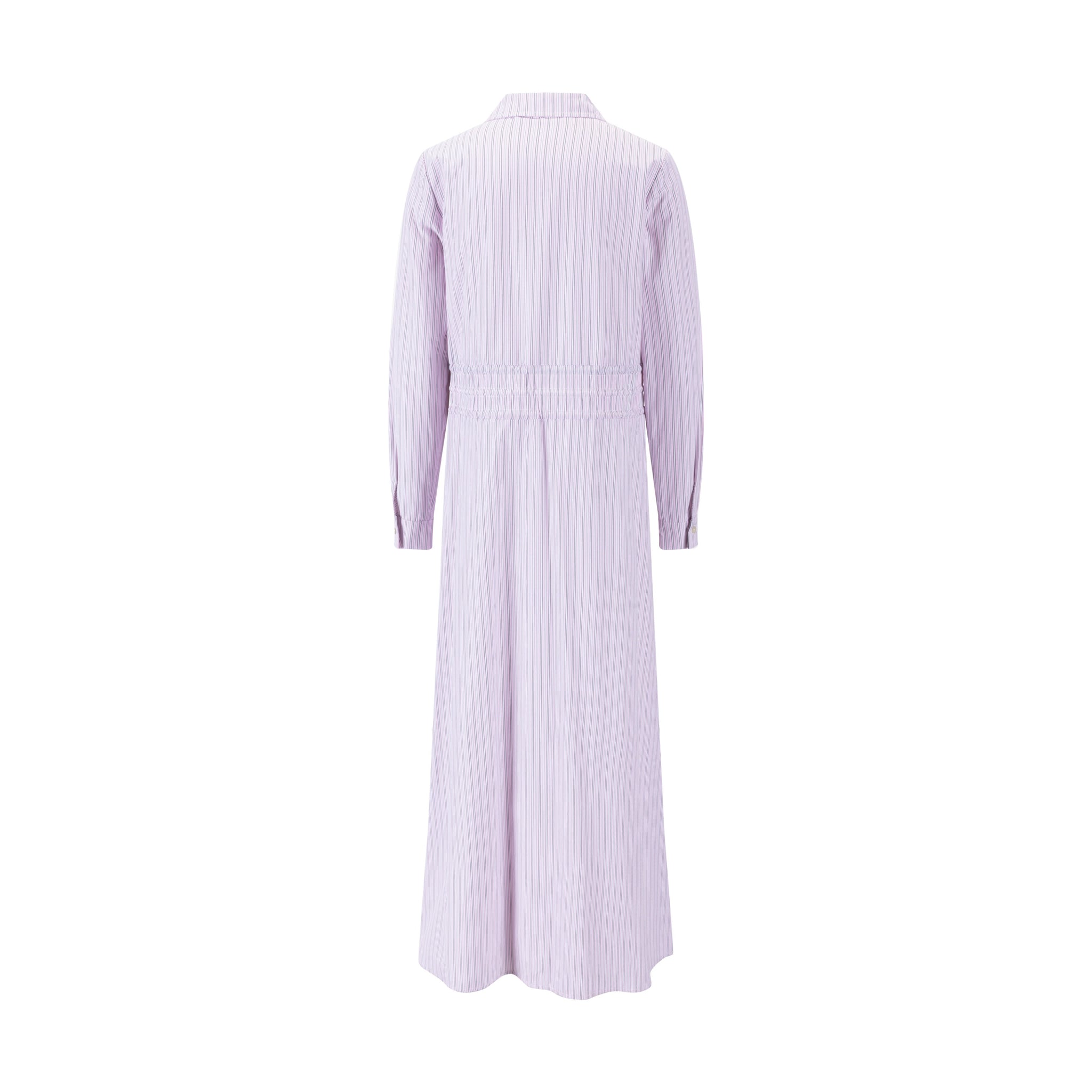 Drawstring Detail Striped Dress - Pink