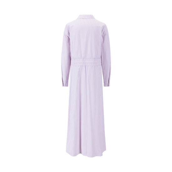 Drawstring Detail Striped Dress - Pink