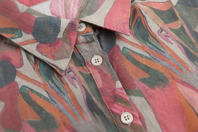 Watercolor Linen Blouse