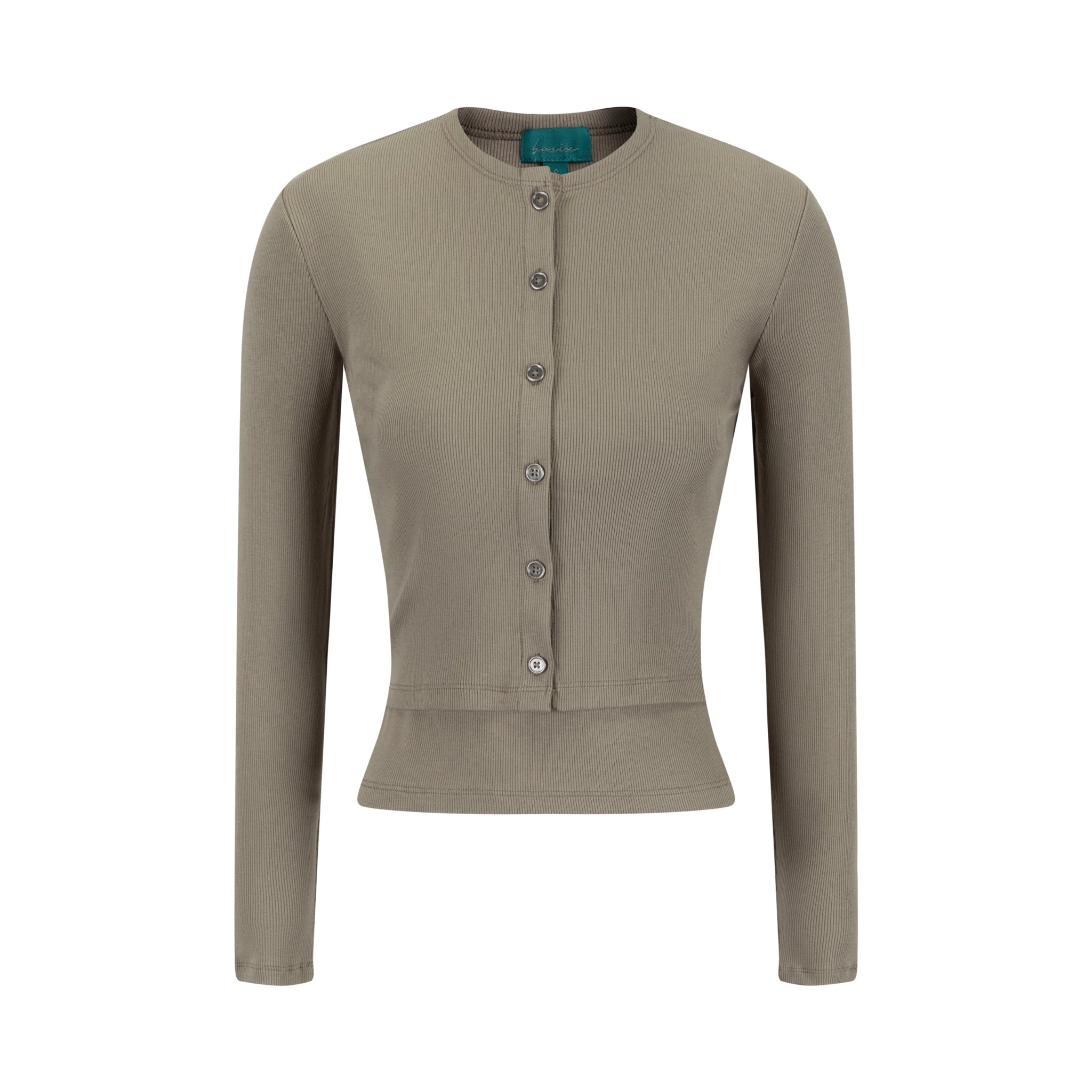 Cropped Ribbed Twin Set- Green Moss