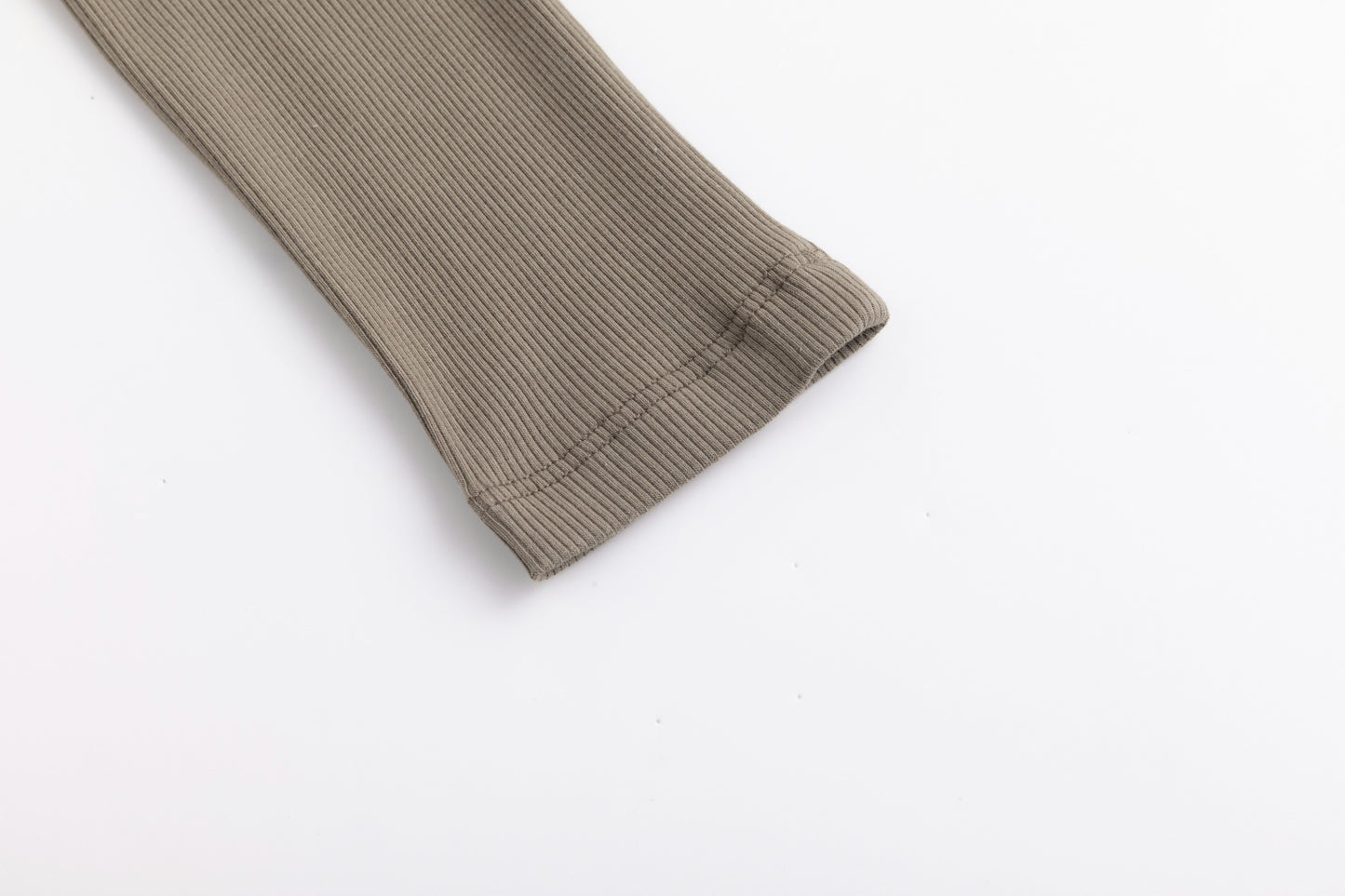 Cropped Ribbed Twin Set- Green Moss