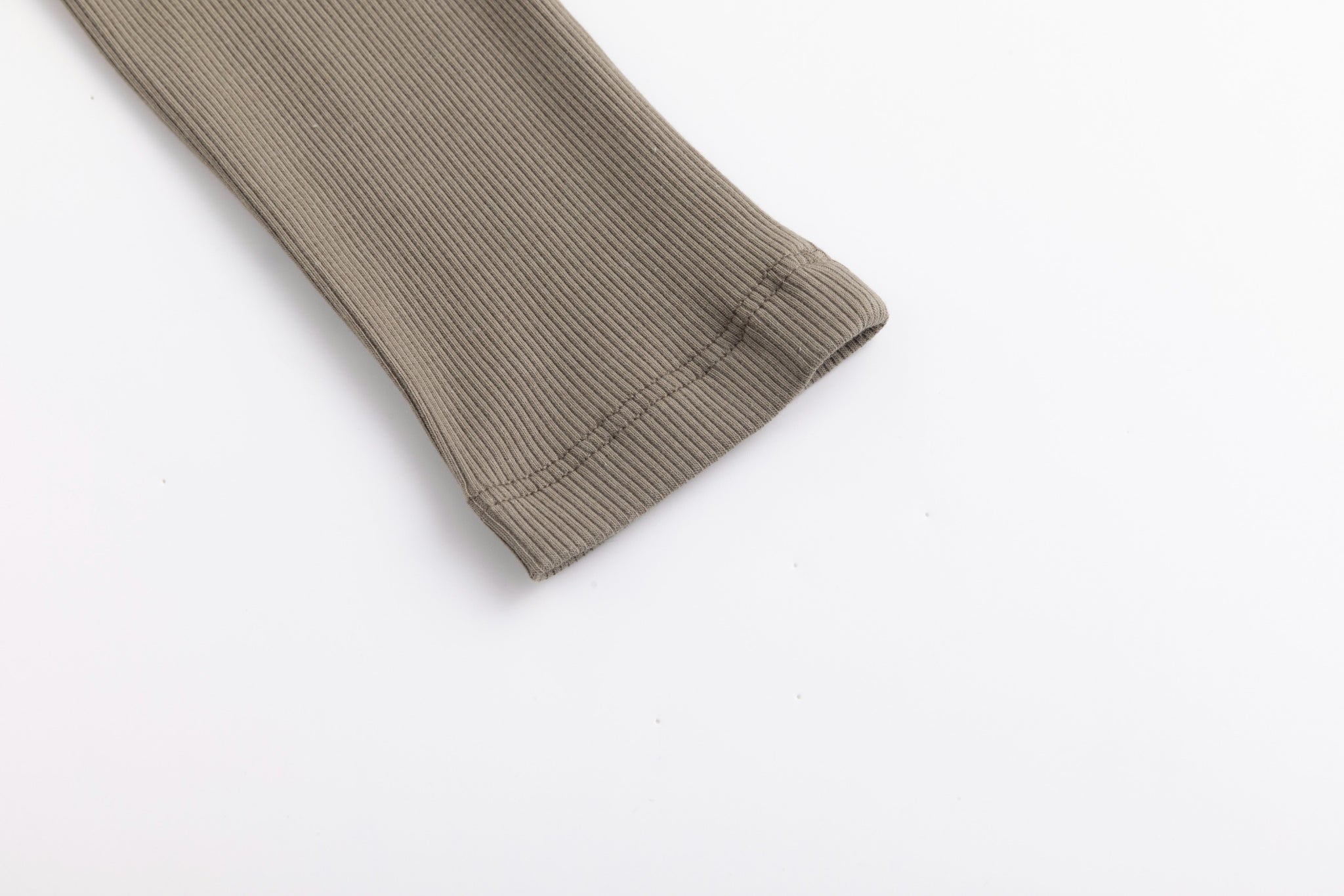Cropped Ribbed Twin Set- Green Moss