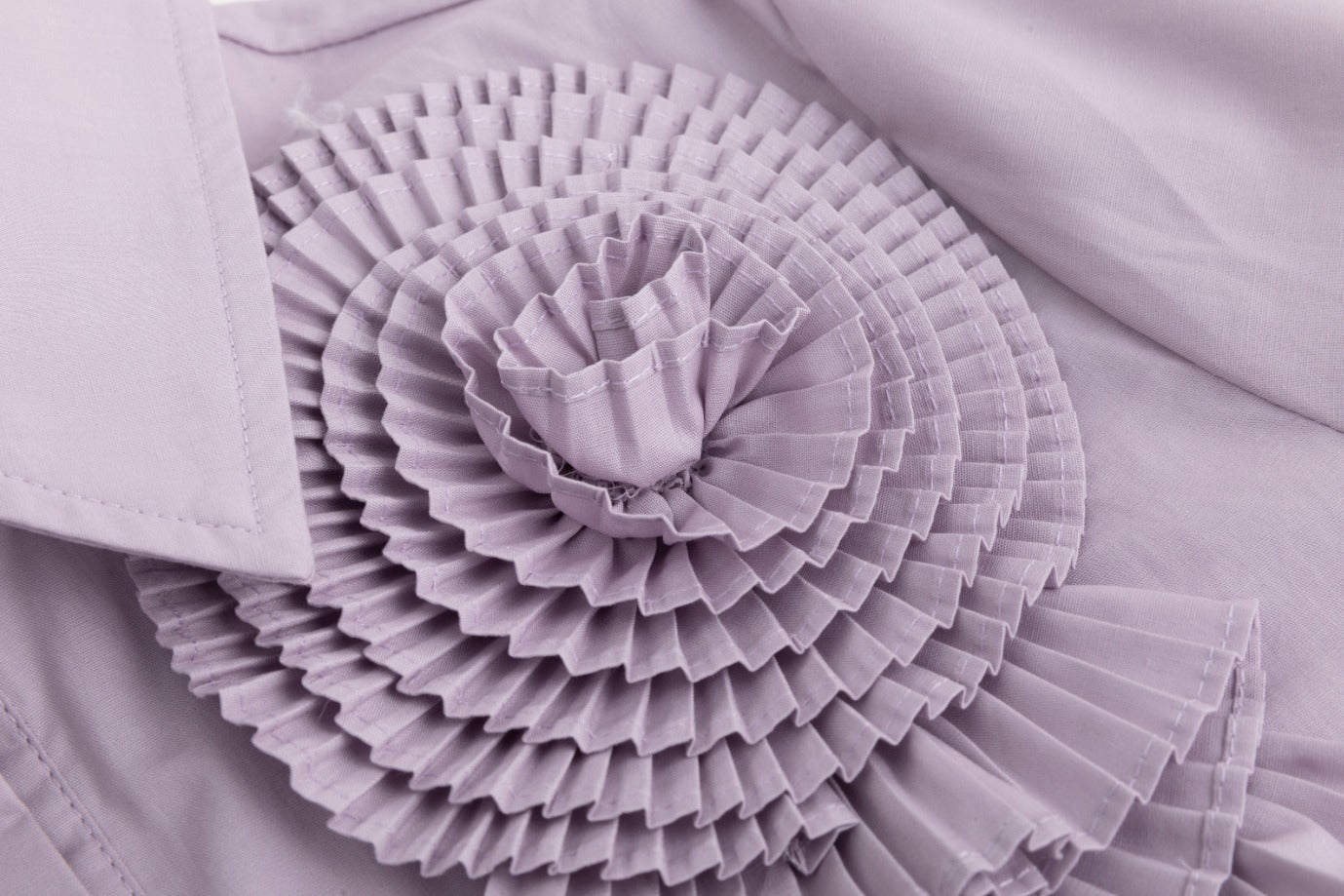 3D Flower Pleated Shirt - Mauve