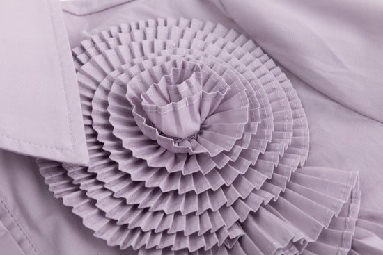 3D Flower Pleated Shirt - Mauve