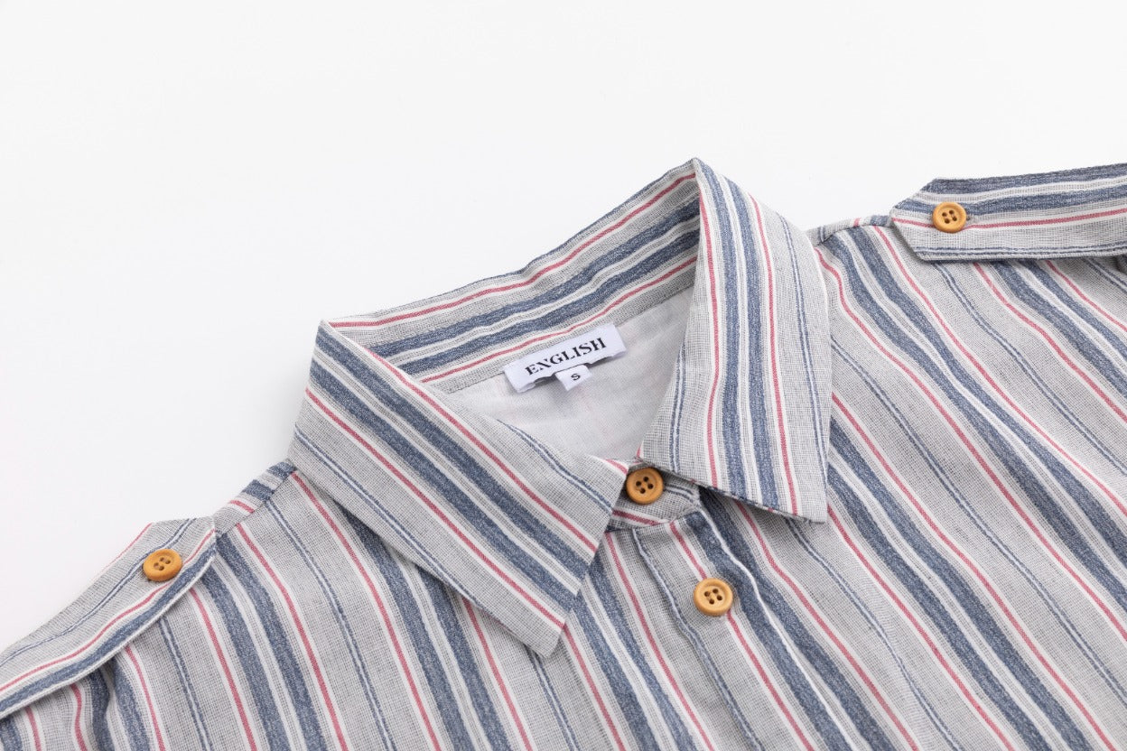 Navy And Sage Striped Jumper