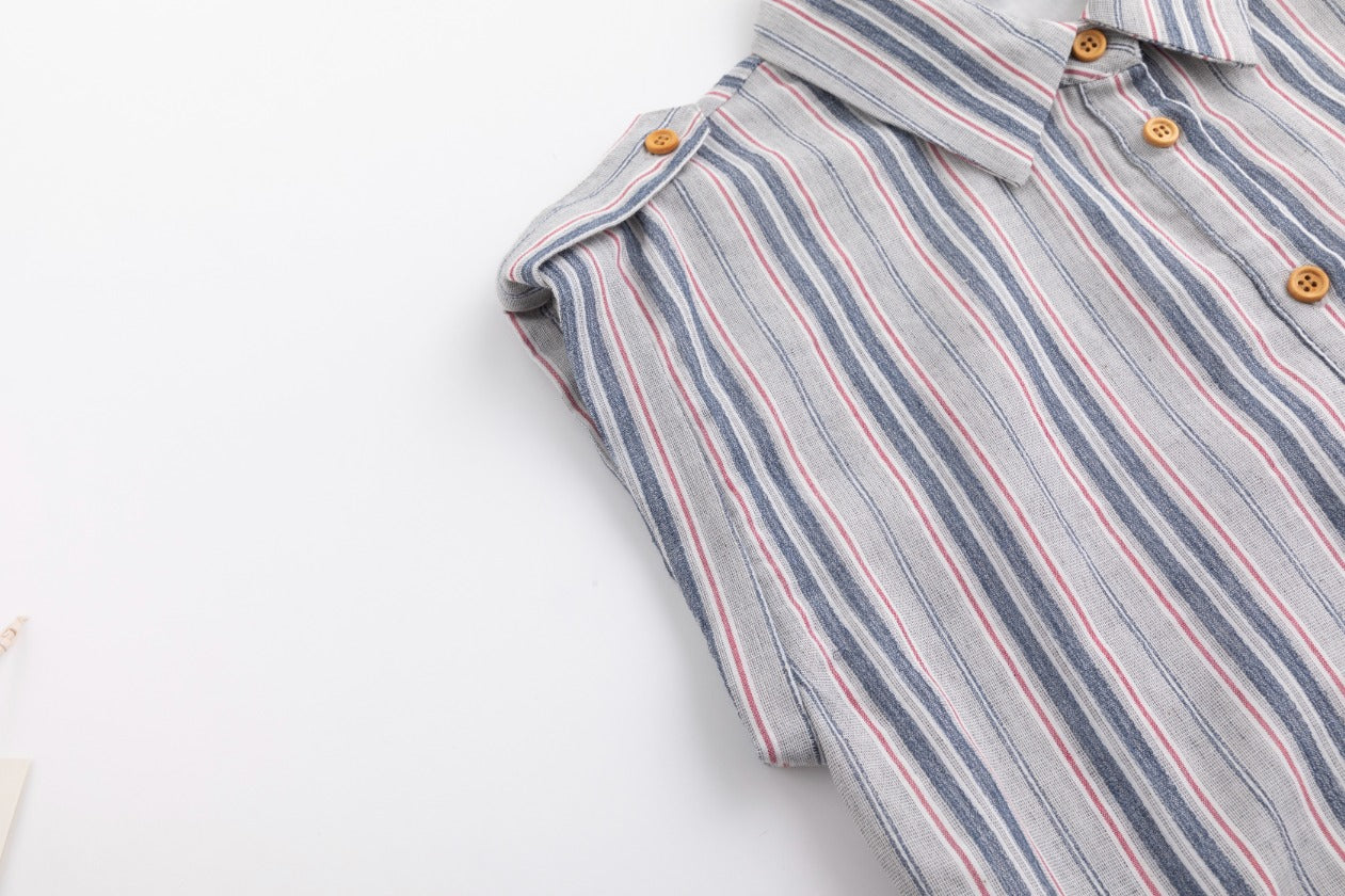 Navy And Sage Striped Jumper