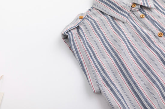 Navy And Sage Striped Jumper