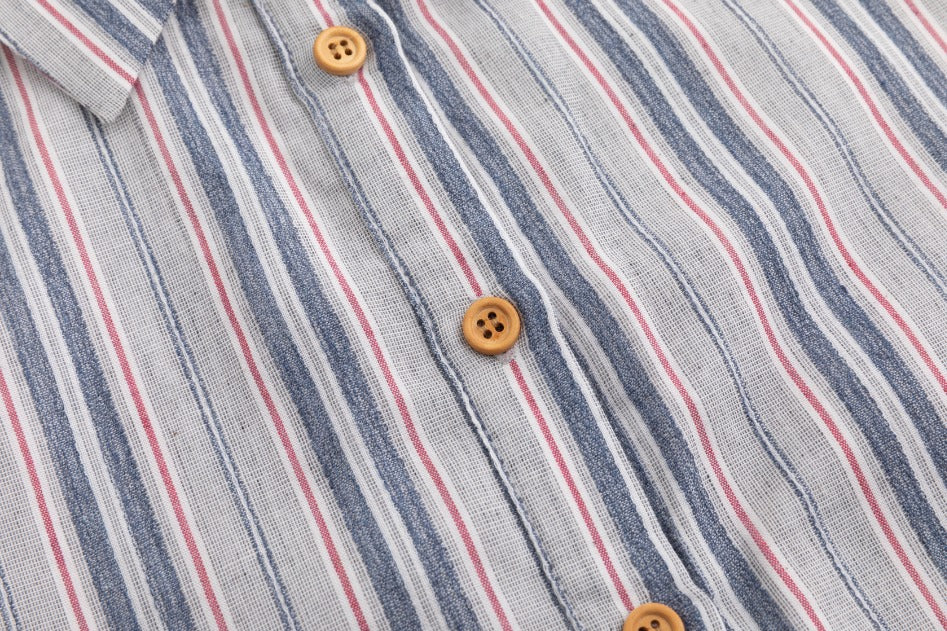 Navy And Sage Striped Jumper