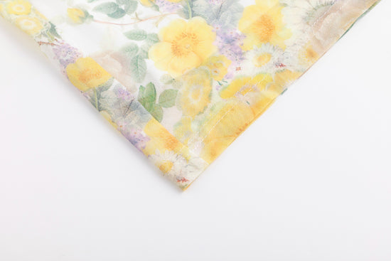 Ivory Ruffle Collar Floral Print Top - Yellow