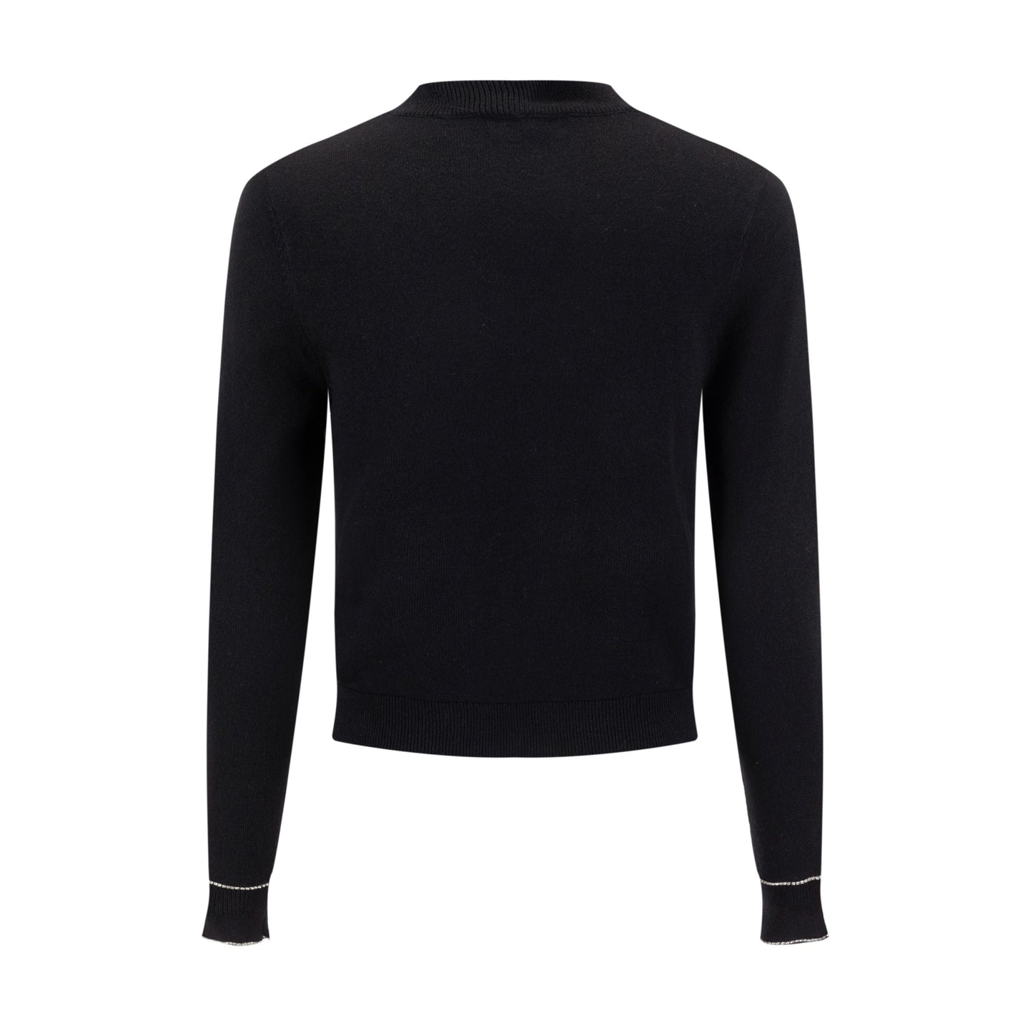 Sweater With Diamond Flower - Black