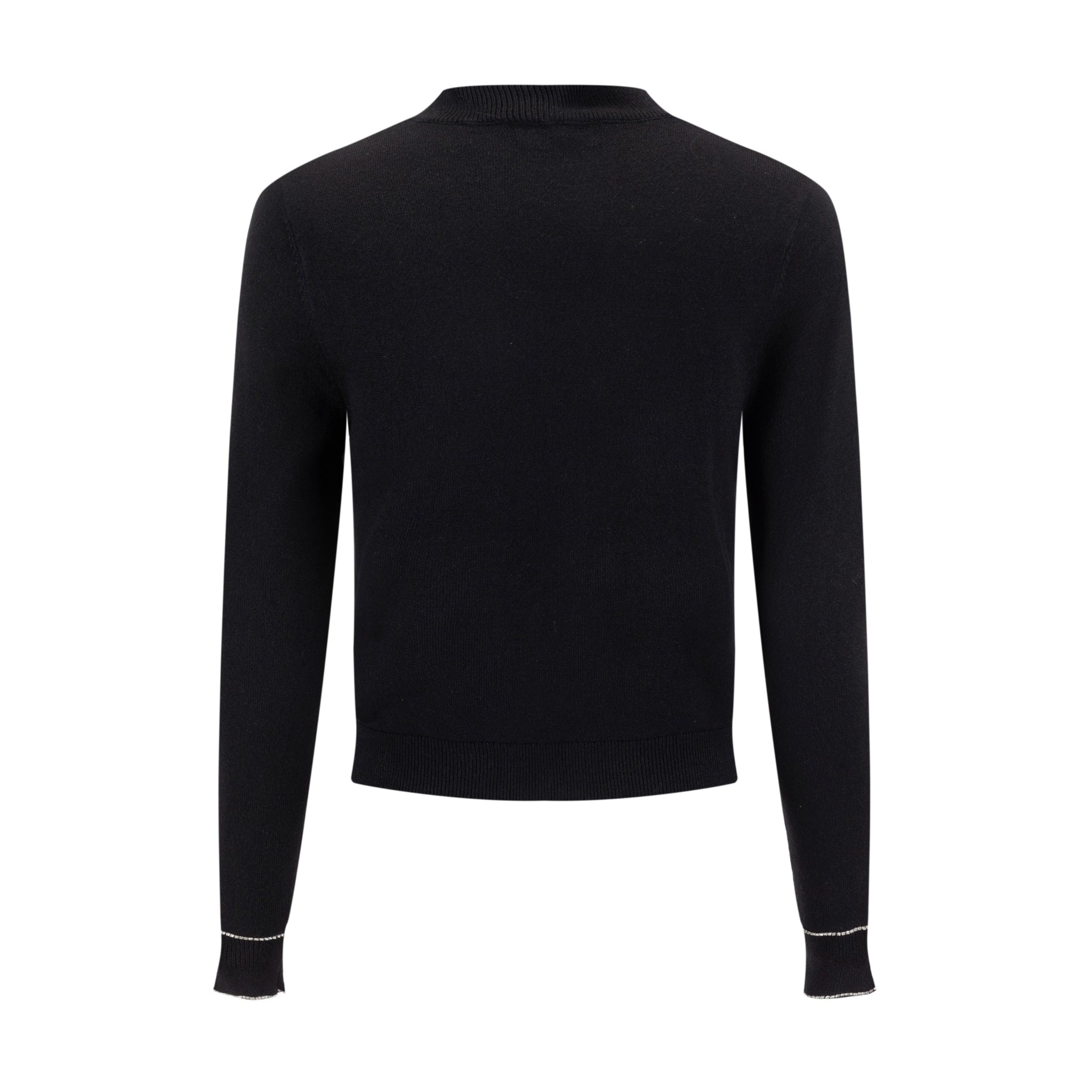 Sweater With Diamond Flower - Black