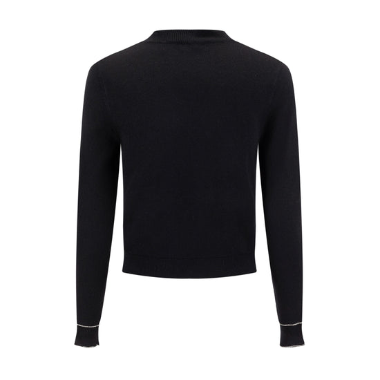 Sweater With Diamond Flower - Black