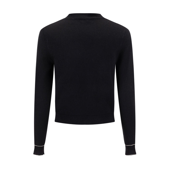 Sweater With Diamond Flower - Black