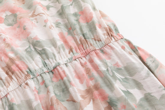 Braided Collar Detail Pink And Green Dress