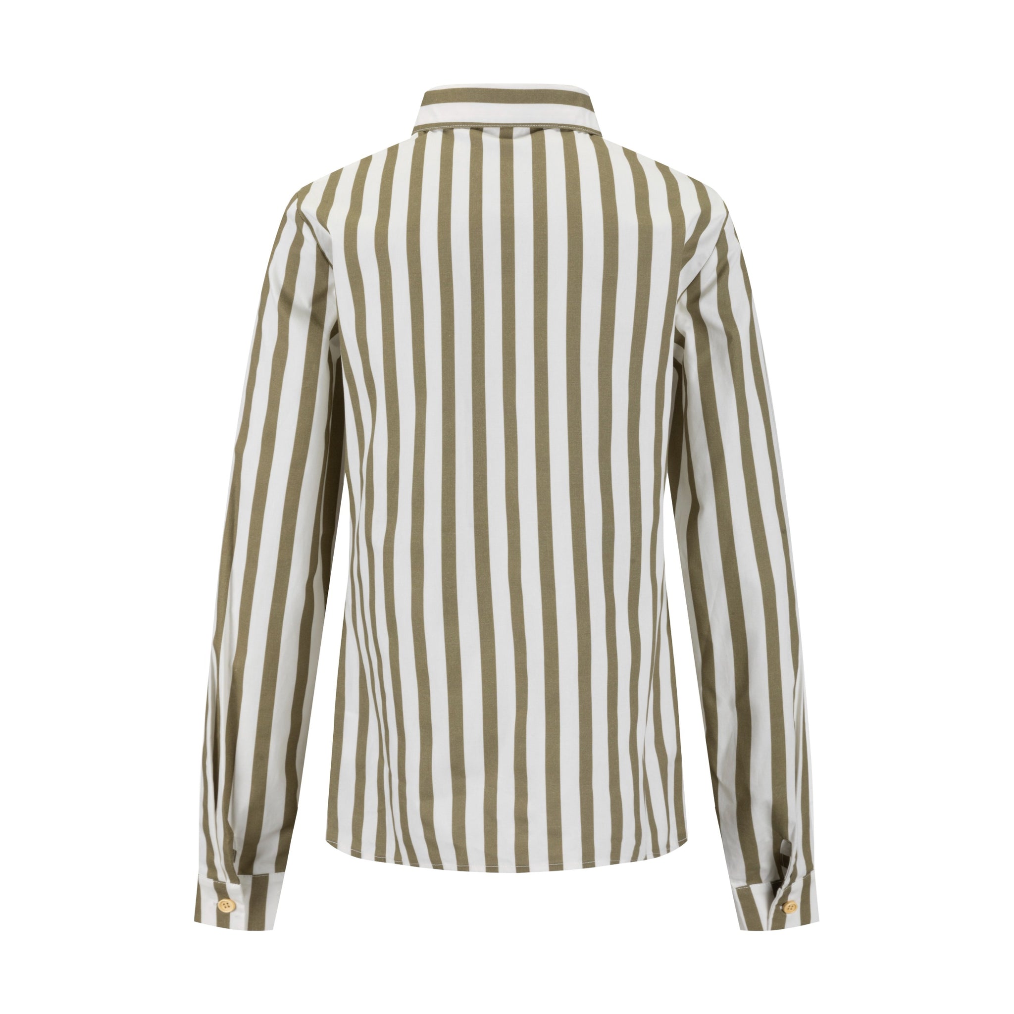 Bold Striped Blouse - Pattern Green Moss