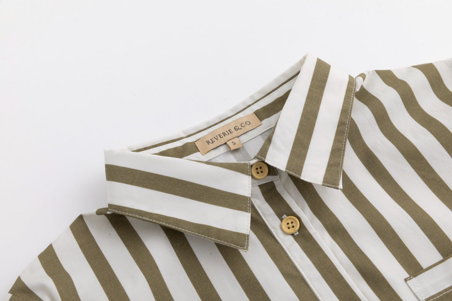 Bold Striped Blouse - Pattern Green Moss