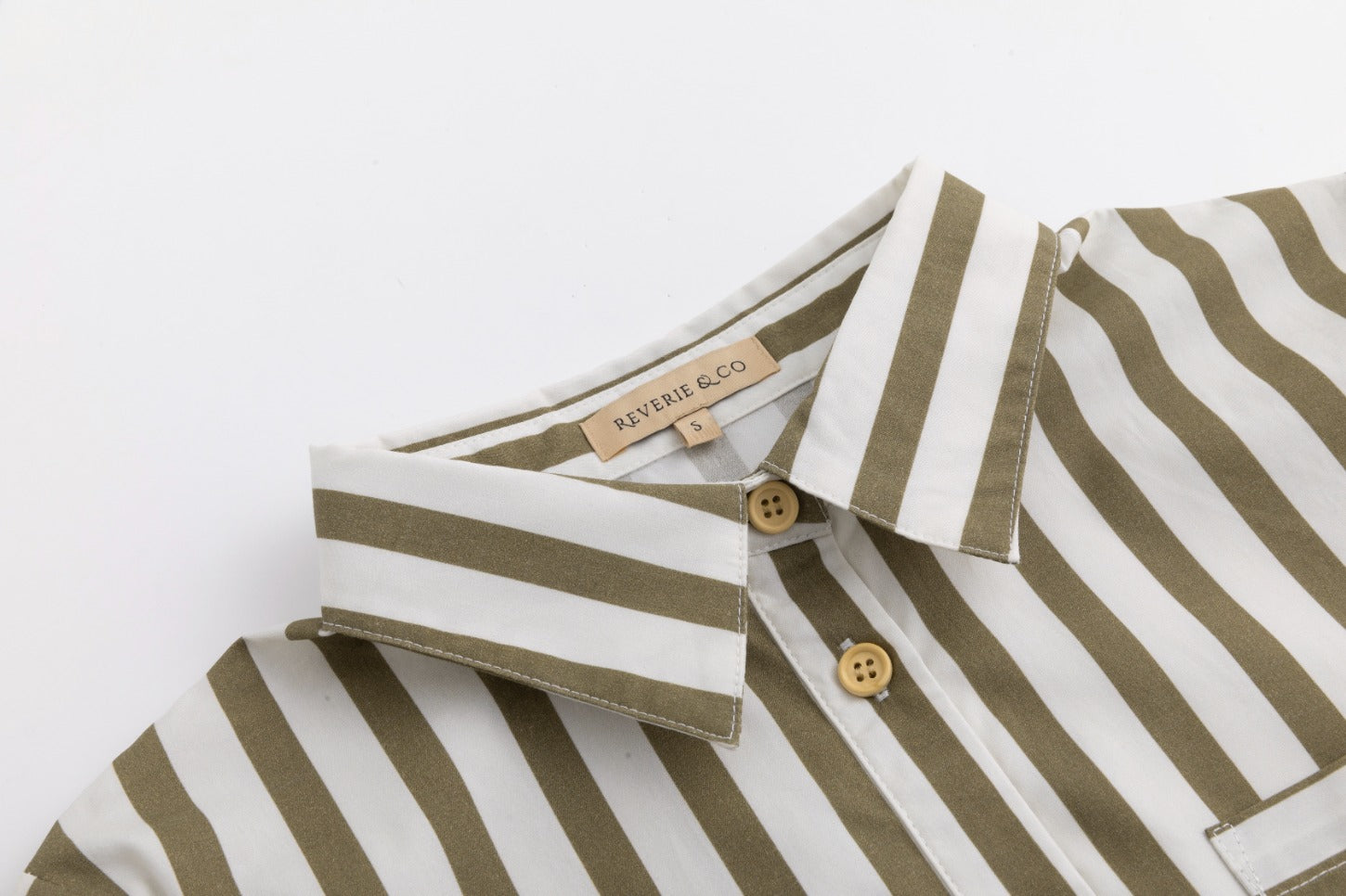 Bold Striped Blouse - Pattern Green Moss