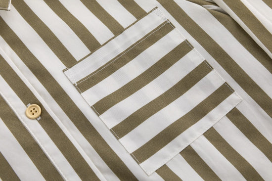 Bold Striped Blouse - Pattern Green Moss