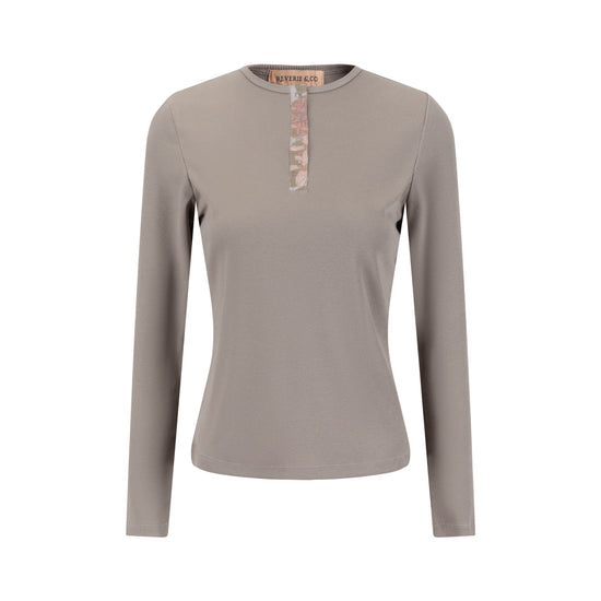 Elbow Patch T Shirt - Stone