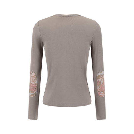 Elbow Patch T Shirt - Stone