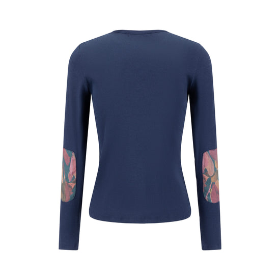 Elbow Patch T Shirt - Midnight