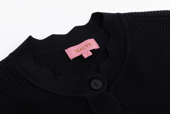Tank With Attached Cardigan - Black