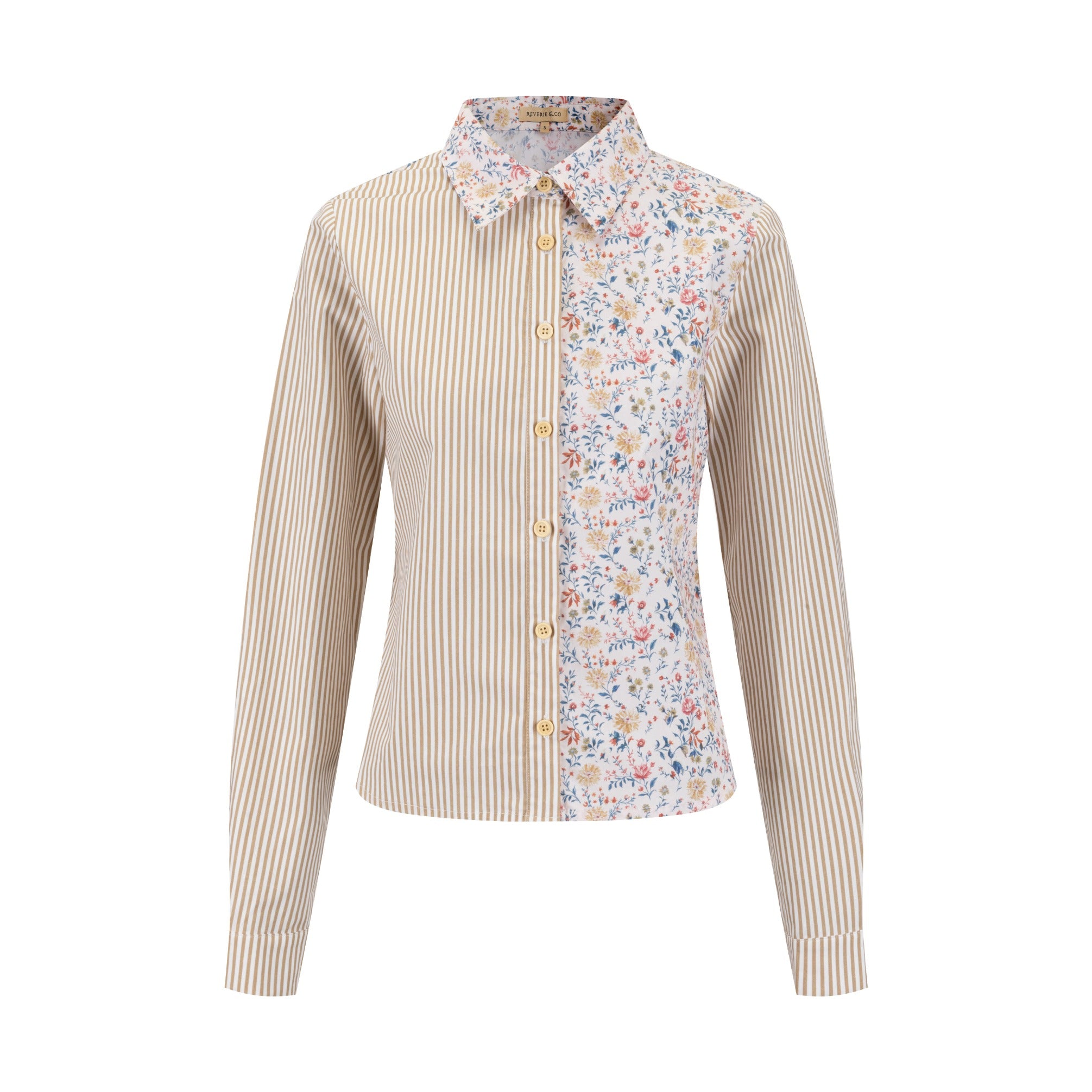 Pinstripe Floral Blouse