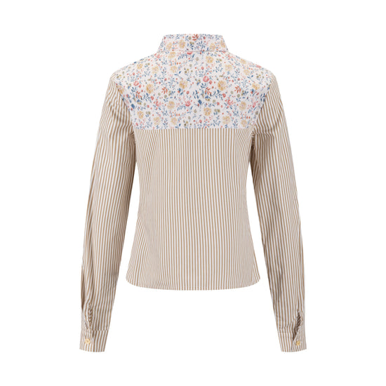 Pinstripe Floral Blouse