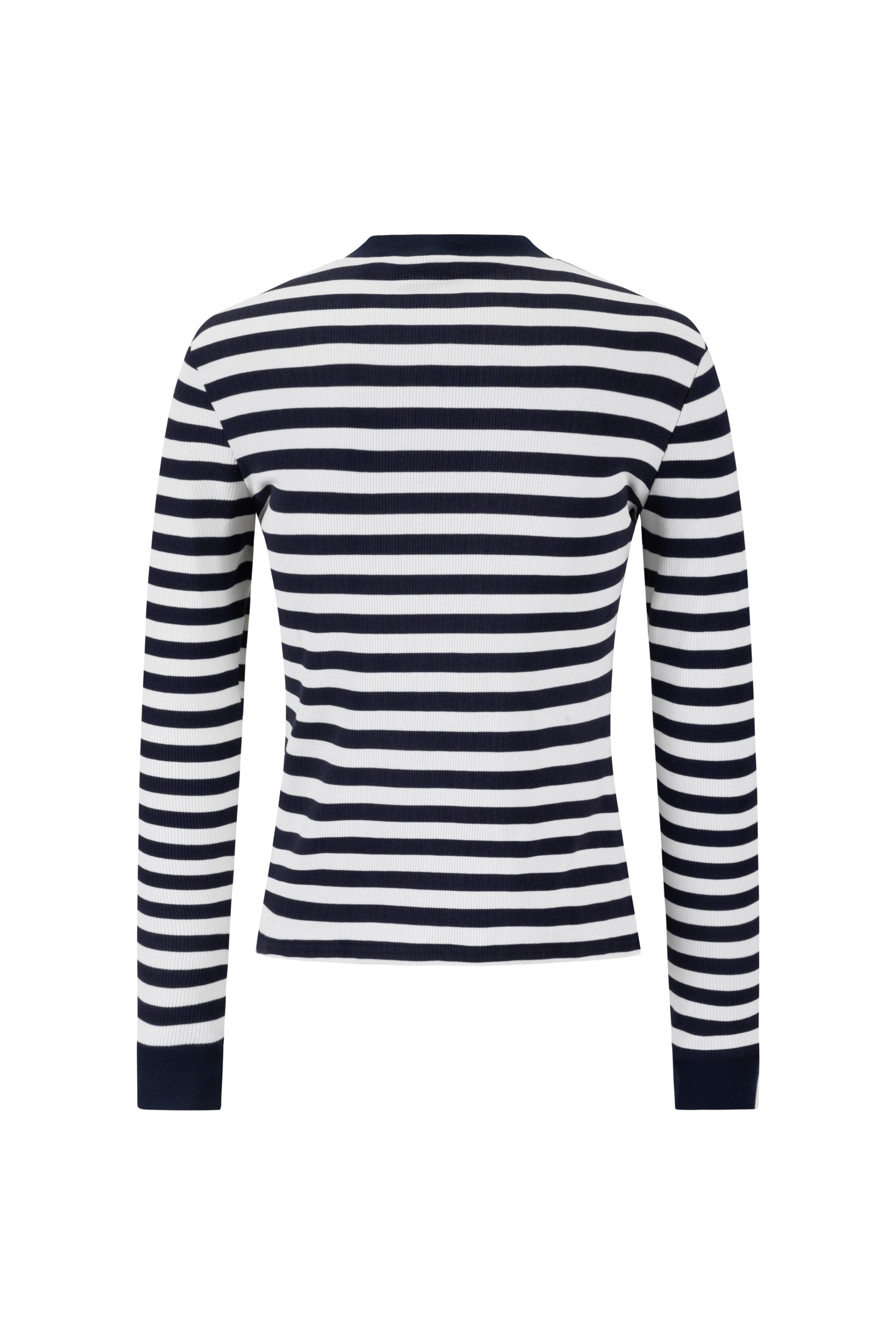 Striped V-Neck Top - Navy