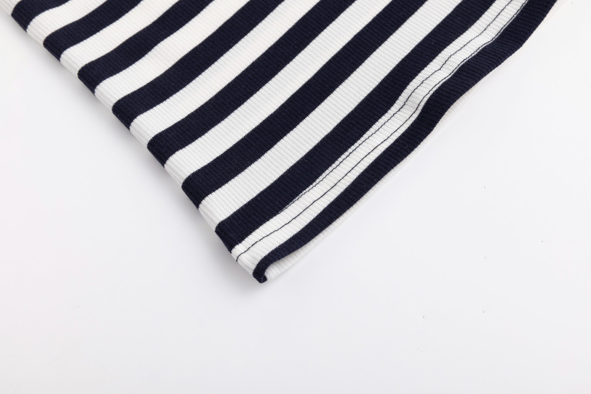 Striped V-Neck Top - Navy