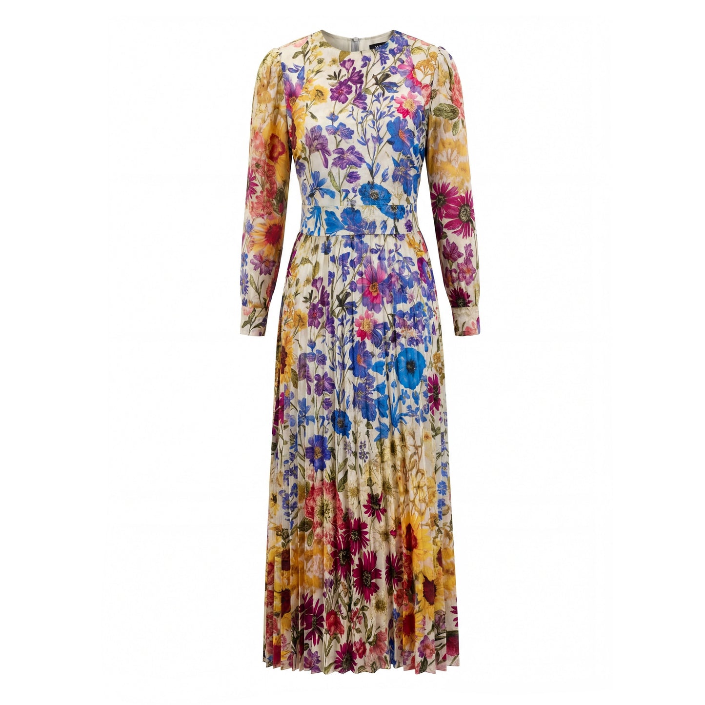Wrap Pleated Dress - Multi Colored