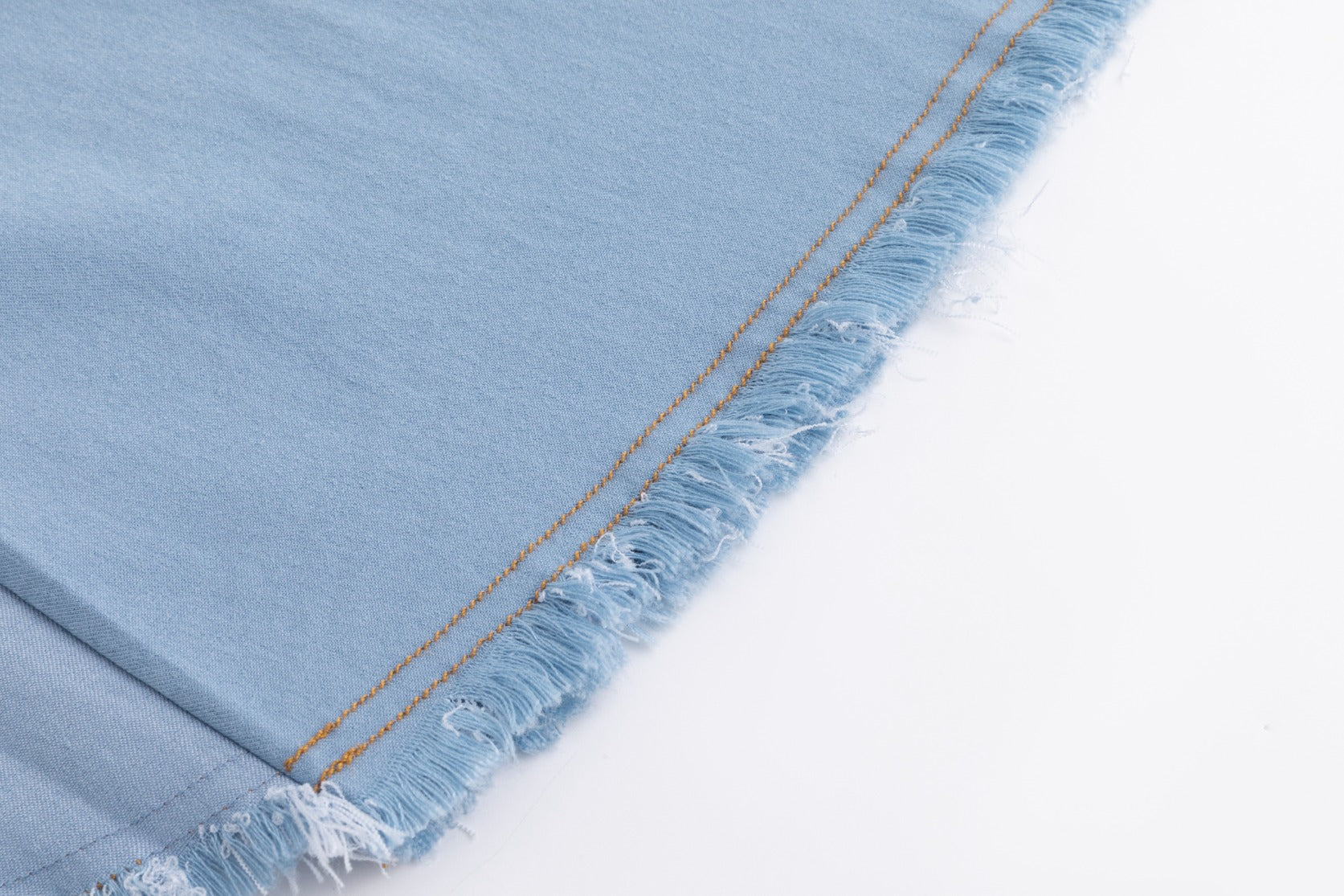 Denim Fringed Flap Skirt