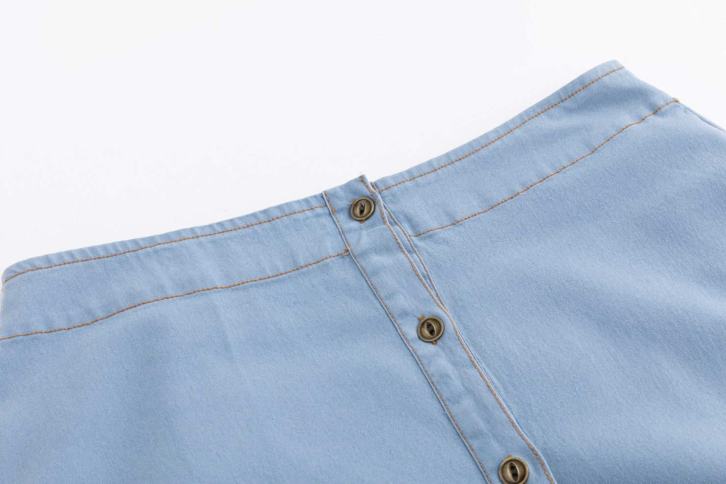 Denim Fringed Flap Skirt