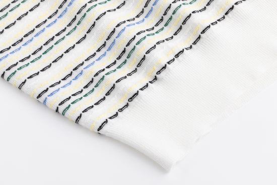 Multi Color Stitched Stripped Sweater