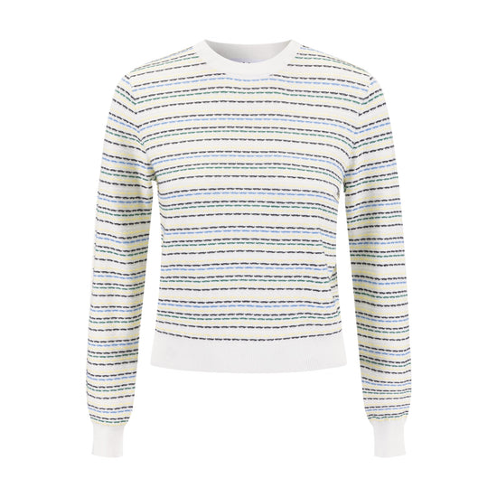 Multi Color Stitched Stripped Sweater