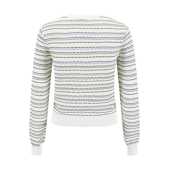 Multi Color Stitched Stripped Sweater