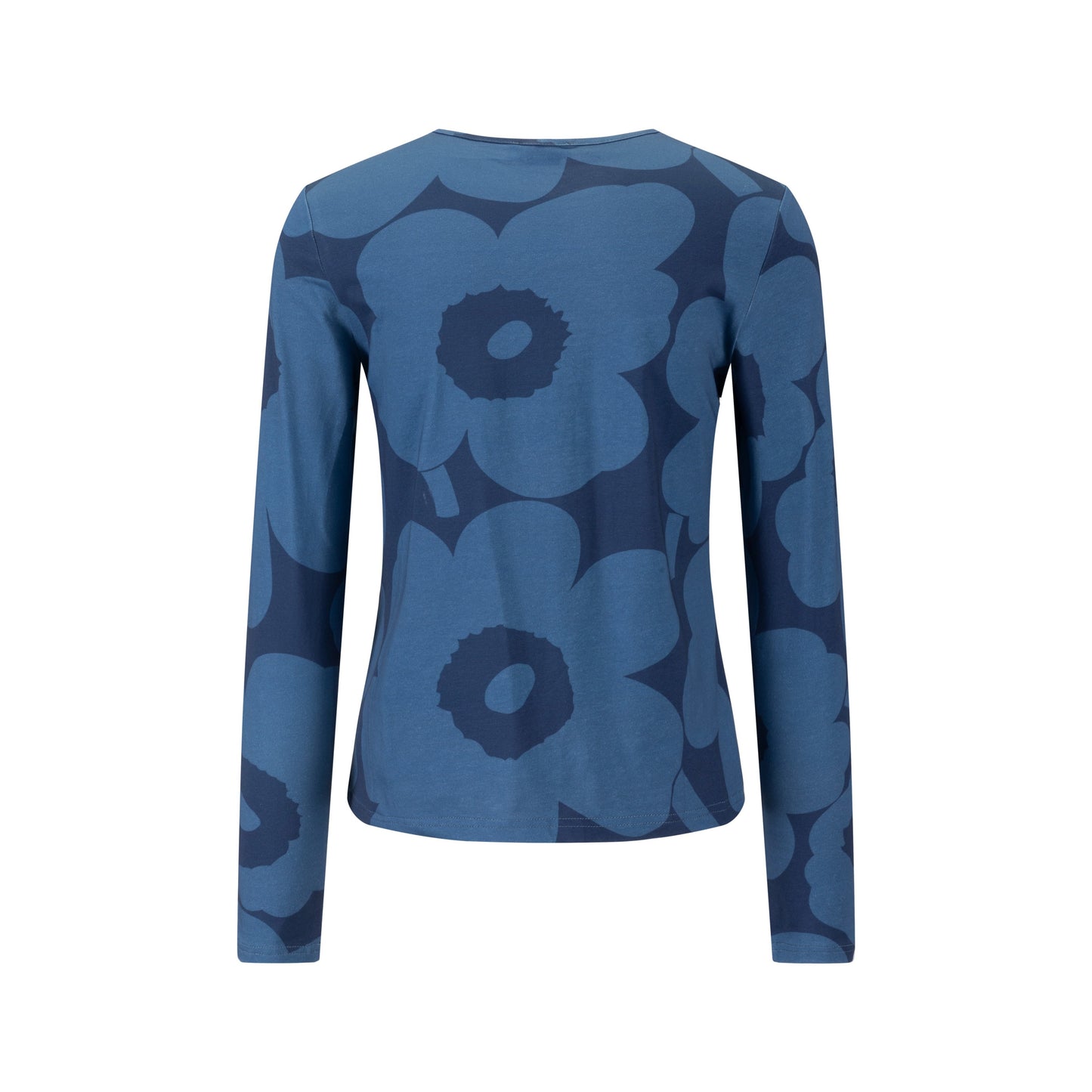 Navy Base Blue Flower Print Top