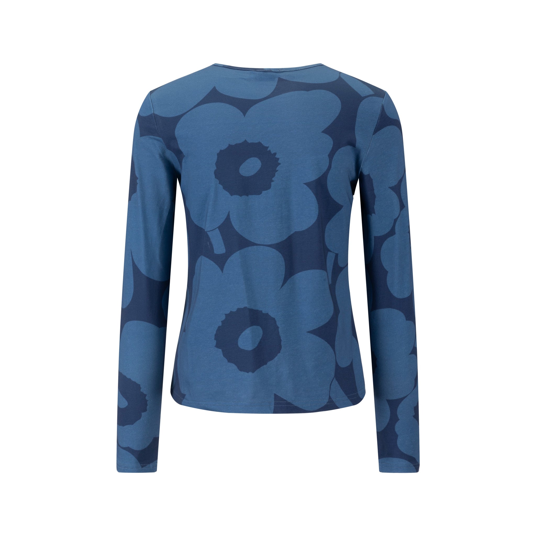 Navy Base Blue Flower Print Top