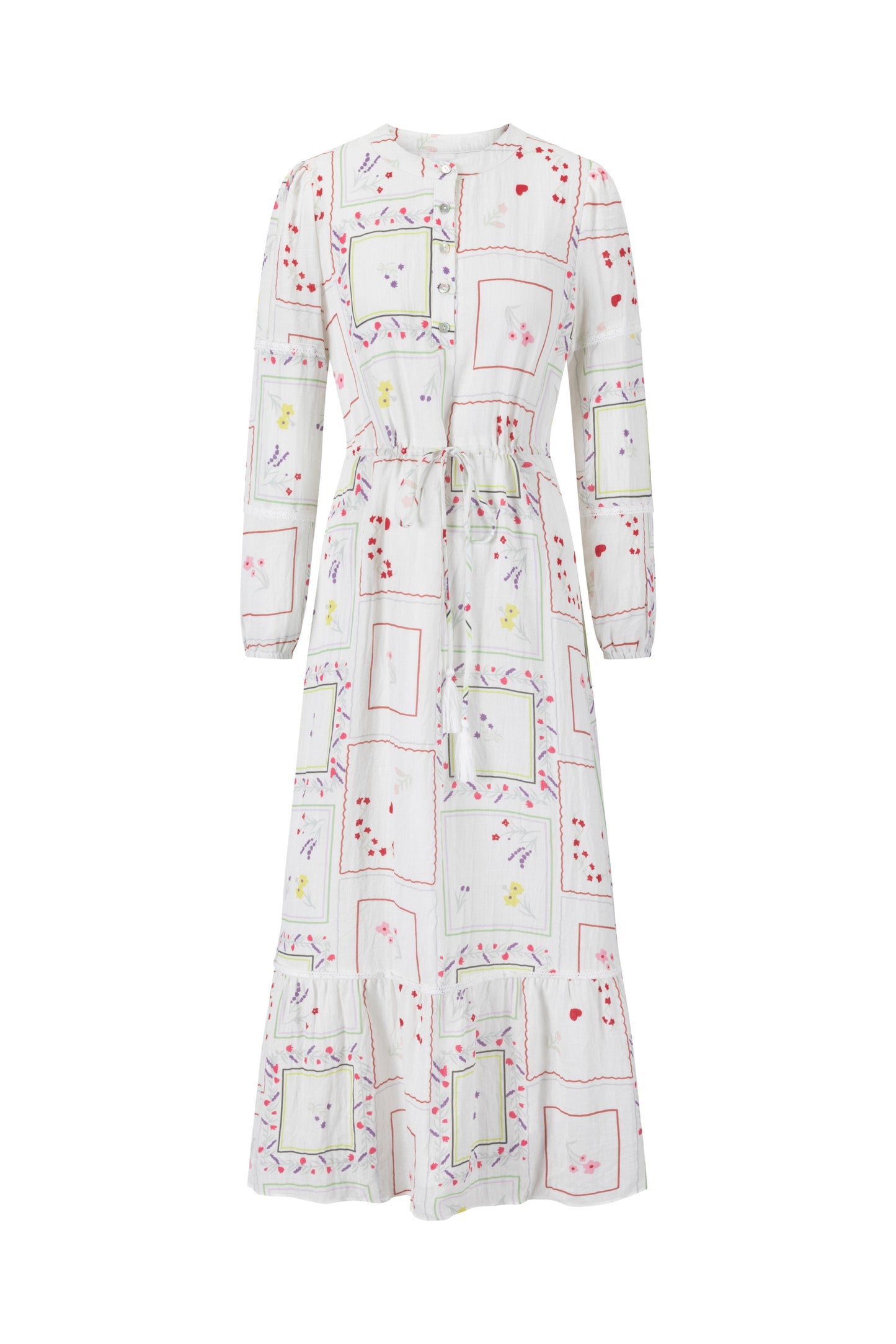Multi Colored Printed Drawstring Dress