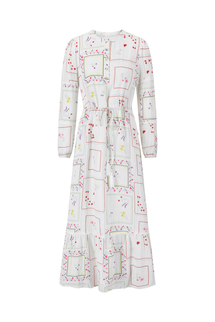 Multi Colored Printed Drawstring Dress