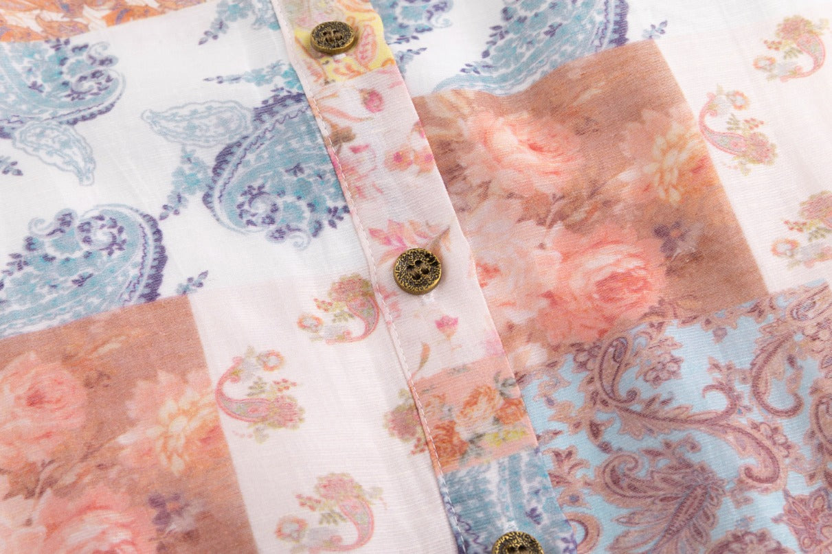 Floral Patchwork Printed Dress