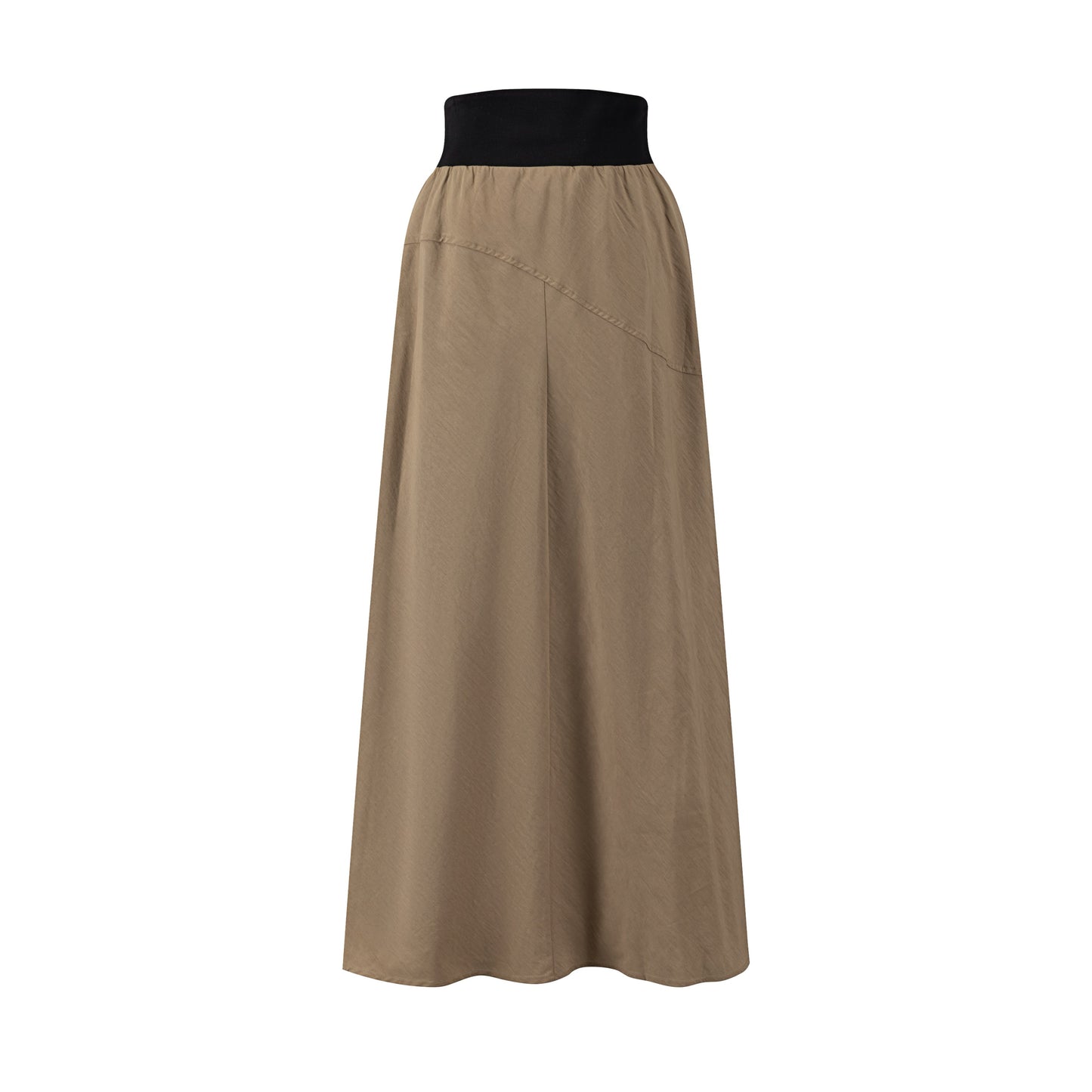 High Waistband Drawstring Skirt - Fawn