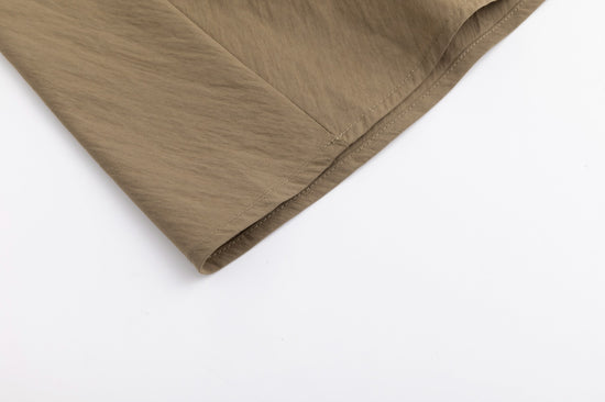 High Waistband Drawstring Skirt - Fawn