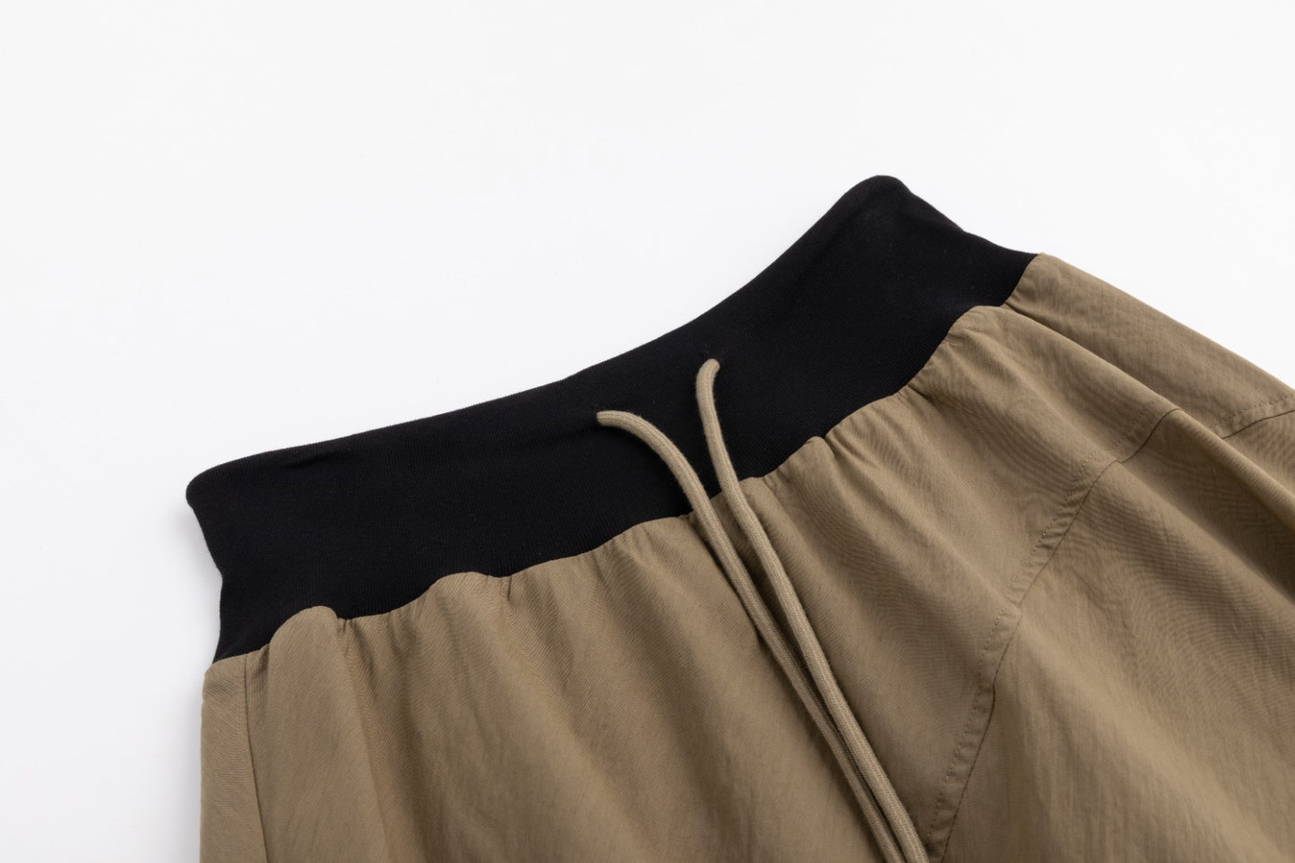 High Waistband Drawstring Skirt - Fawn