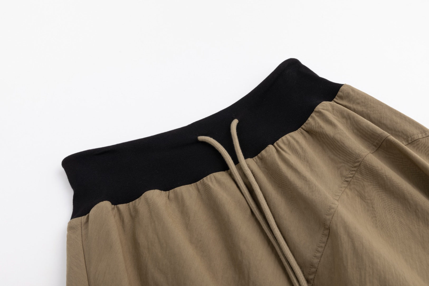 High Waistband Drawstring Skirt - Fawn