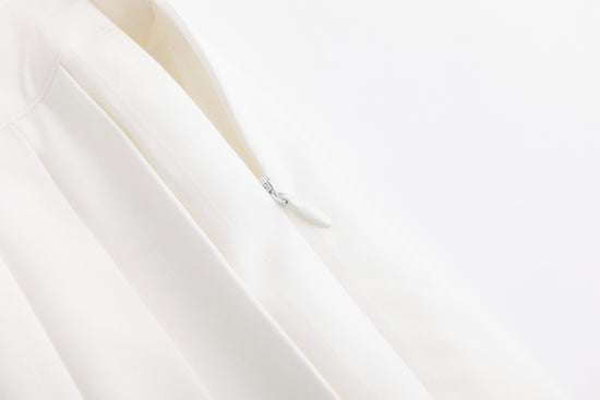 Ivory Pleated Floral Print Skirt - Yellow