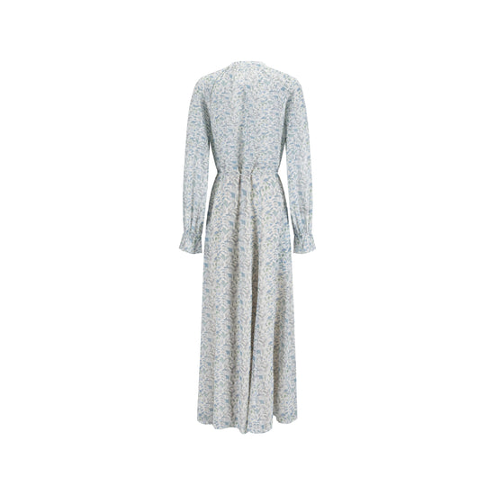 Blue Printed Flowy Dress
