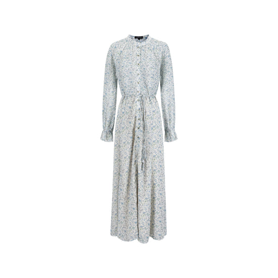 Blue Printed Flowy Dress