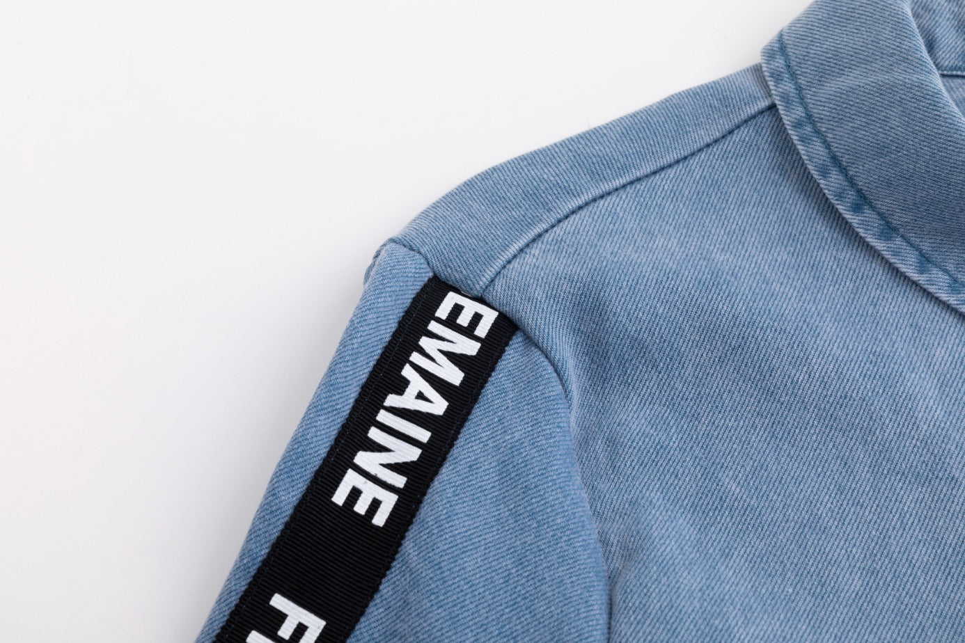 Drawstring Denim Dress - Blue