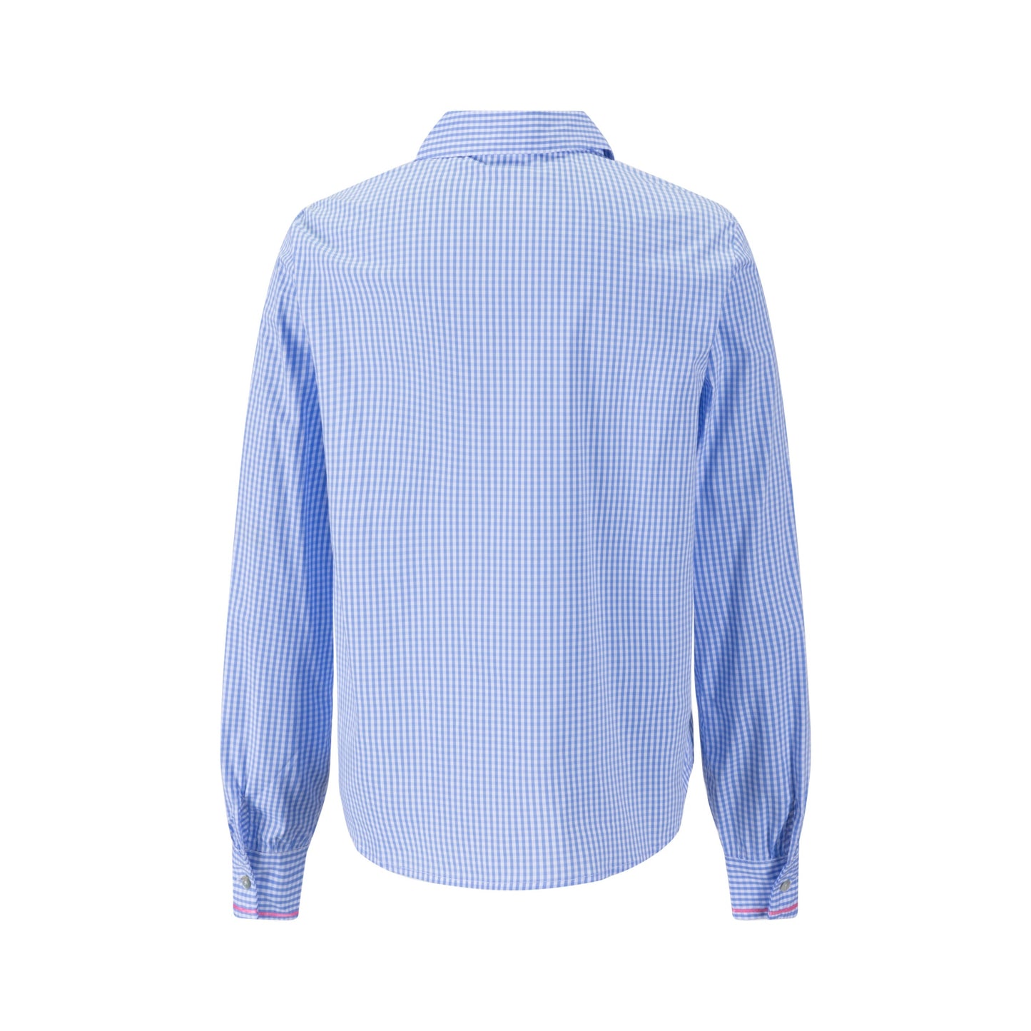 Embroidered Pocket Blue Mini Checkered Shirt